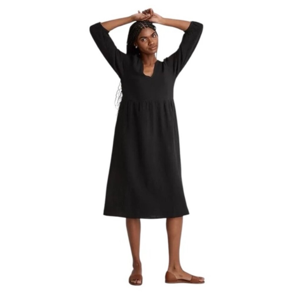 Madewell Lightspun Black Midi Dress